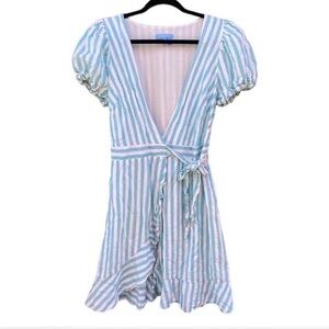 Draper James Blue and White Striped Wrap Dress size XXL